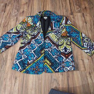 Chicos jacket Womens Size Xlarge Open Front Casual Party Concert Preppy Boho
